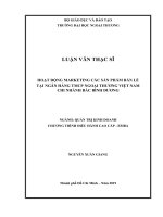 Hoạt động Marketing các Sản phẩm bán lẻ tại Ngân hàng TMCP Ngoại thương Việt Nam (Vietcombank) Chi nhánh Bắc Bình Dương (Luận văn thạc sĩ)