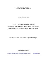 Quản lý dạy học nghề phổ thông tại trung tâm giáo dục nghề nghiệp   giáo dục thường xuyên huyện hòa an, tỉnh cao bằng 