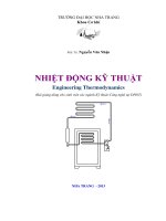 NHIỆT ĐỘNG KỸ THUẬT.PGS.TS.NGUYỄN VĂN NHẬN