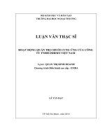 Hoạt động quản trị chuỗi cung ứng Công Ty Tnhh ISHISEI Việt Nam (Luận văn thạc sĩ)