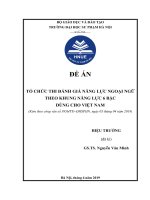 ĐỀ ÁN TỔ CHỨC THI ĐÁNH GIÁ NĂNG LỰC NGOẠI NGỮ THEO KHUNG NĂNG LỰC BẬC DÙNG CHO VIỆT NAM