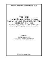 TÀI LIỆU TẬP HUẤN, BỒI DƯỠNG CÁN BỘ XÂY DỰNG NÔNG THÔN MỚI CÁC CẤP, GIAI ĐOẠN 2016 - 2020