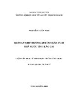 Quản lý chi thường xuyên ngân sách nhà nước tỉnh lào cai 