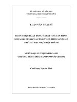 Hoàn thiện hoạt động Marketing sản phẩm nhựa gia dụng của Công ty Cổ phần Sản xuất Thương mại Nhựa Hiệp Thành (Luận văn thạc sĩ)