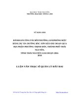 Đánh giá công tác bồi thường, giải phóng mặt bằng dự án đường bắc sơn kéo dài đoạn qua địa phận phường thịnh đán, thành phố thái nguyên, tỉnh thái nguyên giai đoạn 2016 2018 
