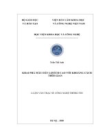 luận văn thạc sĩ khai phá mẫu dãy lợi ích cao với khoảng cách thời gian 