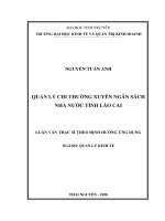 Quản lý chi thường xuyên ngân sách nhà nước tỉnh lào cai 