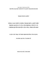 Nâng cao chất lượng tham mưu, giúp việc trong quản lý của văn phòng cấp ủy và chính quyền huyện văn yên, tỉnh yên bái 