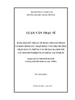 Hàng rào kỹ thuật áp dụng cho sản phẩm cơ khí chính xác nhập khẩu vào thị trường Nhật Bản và những vấn đề đặt ra đối với các doanh nghiệp xuất khẩu tại Tp.HCM (Luận văn thạc sĩ)