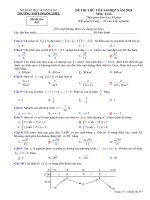 Đề thi thử tốt nghiệp THPT 2020 môn toán trường THPT hoàng diệu đồng nai 