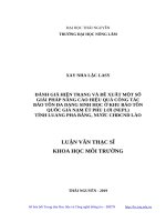 Đánh giá hiện trạng và đề xuất một số giải pháp nâng cao hiệu quả công tác bảo tồn đa dạng sinh học ở khu bảo tồn quốc gia nạm ét phu lơi (NEPL) tỉnh luang pha băng, nước CHDCND lào 