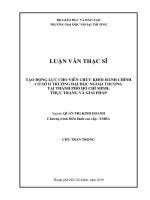 Tạo động lực cho viên chức khối hành chính Cơ sở II trường Đại học Ngoại thương tại thành phố Hồ Chí Minh Thực trạng và giải pháp (Luận văn thạc sĩ)