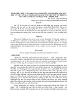 ĐÁNH GIÁ CHẤT LƯỢNG ĐÀO TẠO SINH VIÊN NGÀNH GIÁO DỤC TIỂU HỌC VÀ MỘT SỐ GIẢI PHÁP ĐÀO TẠO ĐÁP ỨNG NHU CẦU XÃ HỘI CỦA TRƯỜNG CAO ĐẲNG SƯ PHẠM THỪA THIÊN HUẾ