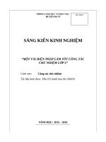 SÁNG KIẾN KINH NGHIỆM“MỘT VÀI BIỆN PHÁP LÀM TỐT CÔNG TÁC CHỦ NHIỆM LỚP 5”