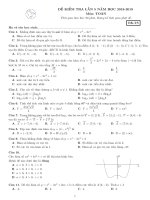 Đề kiểm tra toán 12 năm 2018 2019 trường THCS và THPT nguyễn khuyến bình dương lần 5 