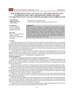 Một số biện pháp nâng cao năng lực toán học hóa bài toán có nội dung thực tiễn cho sinh viên trong dạy học các học phần Toán cao cấp ở trường Đại học Công nghiệp Hà Nội