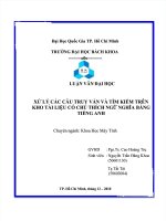 XỬ LÝ CÁC CÂU TRUY VẤN VÀ TÌM KIẾM TRÊN KHO TÀI LIỆU CÓ CHÚ THÍCH NGỮ NGHĨA BẰNG TIẾNG ANH  LUẬN VĂN ĐẠI HỌC BÁCH KHOA