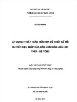 ÁP DỤNG THUẬT TOÁN TIẾN HÓA ĐỂ THIẾT KẾ TỐI ƯU TIẾT DIỆN THÉP CỦA DẦM ĐƠN GIẢN LIÊN HỢP THÉP, BÊ TÔNG  LUẬN VĂN THẠC SỸ XÂY DỰNG