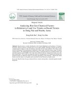 Phân tích các yếu tố sinh-địa-hóa trong mối liên quan với xu hướng sử dụng đất trên địa hình bazan khu vực Đồng Nai và phụ cận