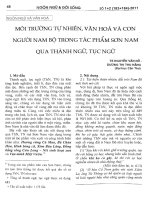 Môi trường tự nhiên, văn hóa và con người Nam Bộ trong tác phẩm Sơn Nam qua thành ngữ, tục ngữ
