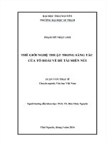 THẾ GIỚI NGHỆ THUẬT TRONG SÁNG TÁC CỦA TÔ HOÀI VỀ ĐỀ TÀI MIỀN NÚI  LUẬN VĂN THẠC SỸ VĂN HỌC VIỆT NAM
