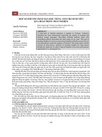 Một số phương pháp dạy học tiếng Anh cho sinh viên qua hoạt động trải nghiệm