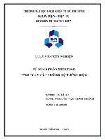 SỬ DỤNG PHẦN MỀM PSSE TÍNH TOÁN CÁC CHẾ ĐỘ HỆ THỐNG ĐIỆN  LUẬN VĂN ĐIỆN TỬ, ĐẠI HỌC BÁCH KHOA