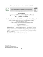 Tổng hợp và nghiên cứu cấu trúc phức chất Cu(II) với phối tử 4‘,4‘‘-điaxetylcucumin