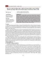 Đề xuất một số hình thức thiết kế hoạt động trải nghiệm trong dạy học môn Toán trung học cơ sở bằng tiếng Anh