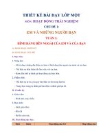 GIAO AN HOAT DONG TRAI NGHIEM CHỦ ĐỀ 1 LỚP 1