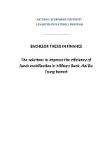 LV Thạc sỹ_Solutions to improve the efficiency of funds mobilization in Military Bank 