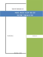 Thuyết minh dự án: Nhà máy sản xuất nước trái cây