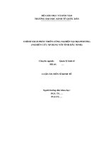 LV Thạc sỹ_Chính sách phát triển công nghiệp tại địa phương 