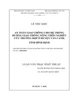An toàn giao thông cho hệ thống đường giao thông nông thôn nghiên cứu trường hợp ở huyện vân canh, tỉnh bình định  