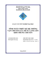Luận văn tốt nghiệp: Tính toán thiết kế hệ thống vận chuyển lúa mì từ cảng lên kho trung chuyển