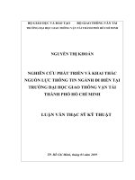 Nghiên cứu phát triển và khai thác nguồn lực thông tin ngành đi biển tại trường đại học giao thông vận tải thành phố hồ chí minh 