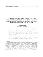 Xây dựng chương trình giáo dục kĩ năng sống, giáo dục môi trường và một số vấn đề xã hội cho khối đào tạo giáo viên khoa sư phạm của trường Đại học Thủ đô Hà Nội