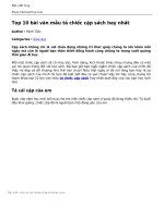 top 10 bai van mau ta chiec cap sach hay nhat 