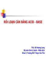 Bài 6 rối loạn thăng bằng acid   base 