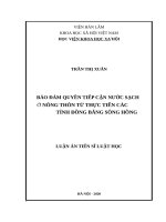 bảo đảm quyền tiếp cận nước sạch ở nông thôn từ thực tiễn các tỉnh đồng bằng sông hồng