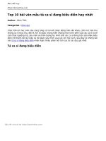 top 10 bai van mau ta ca si dang bieu dien hay nhat 