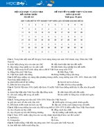 Đề thi tốt nghiệp THPT Quốc gia môn Lịch sử năm 2020 (Mã đề 323)