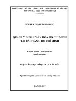 Luan van quản lý di sản văn hóa hồ chí minh tại bảo tàng hồ chí minh