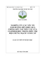 Nghiên cứu các yếu tố ảnh hưởng đến hiệu quả chống kết tập tiểu cầu của clopidohrel trong điều trị hội chứng mạch vành cấp