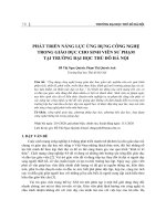 Phát triển năng lực ứng dụng công nghệ trong giáo dục cho sinh viên sư phạm tại trường Đại học Thủ đô Hà Nội