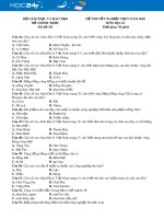 Đề thi tốt nghiệp THPT Quốc gia môn Địa lí năm 2020 (Mã đề 321)