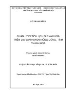 Luan van quản lý di tích lịch sử văn hóa trên địa bàn huyện nông cống