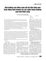 Ảnh hưởng của kiểm soát nội bộ đến hiệu quả hoạt động kinh doanh tại các ngân hàng thương mại tỉnh Vĩnh Long