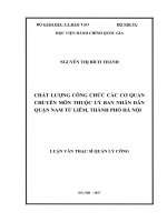 (Luận văn thạc sĩ) chất lượng công chức các cơ quan chuyên môn thuộc UBND quận nam từ liêm, TP hà nội 