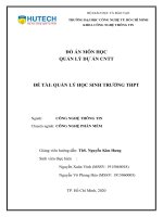Đồ án môn học quản lý dự án công nghệ thông tin quản lý học sinh trường THPT